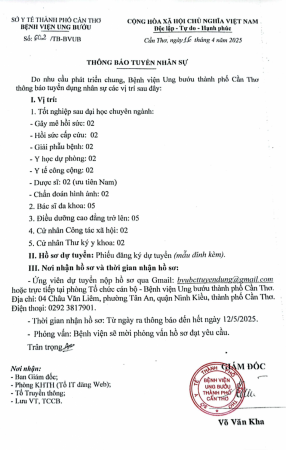 Thông báo tuyển nhân sự