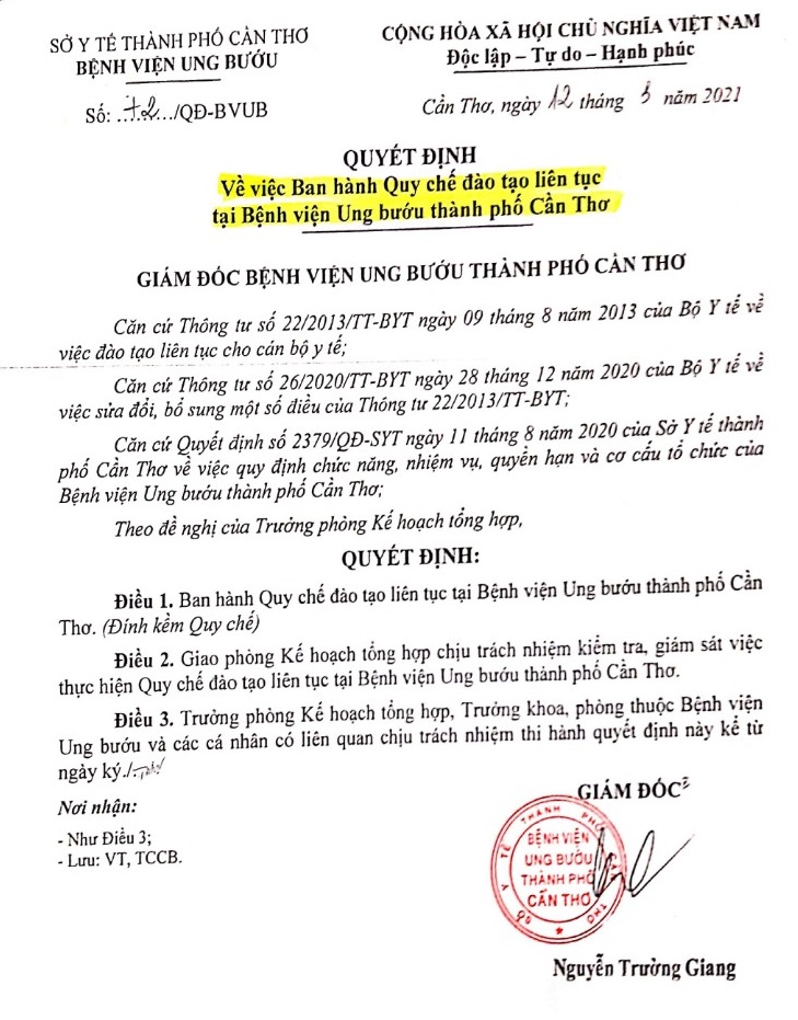 QUI CHẾ ĐÀO TẠO LIÊN TỤC