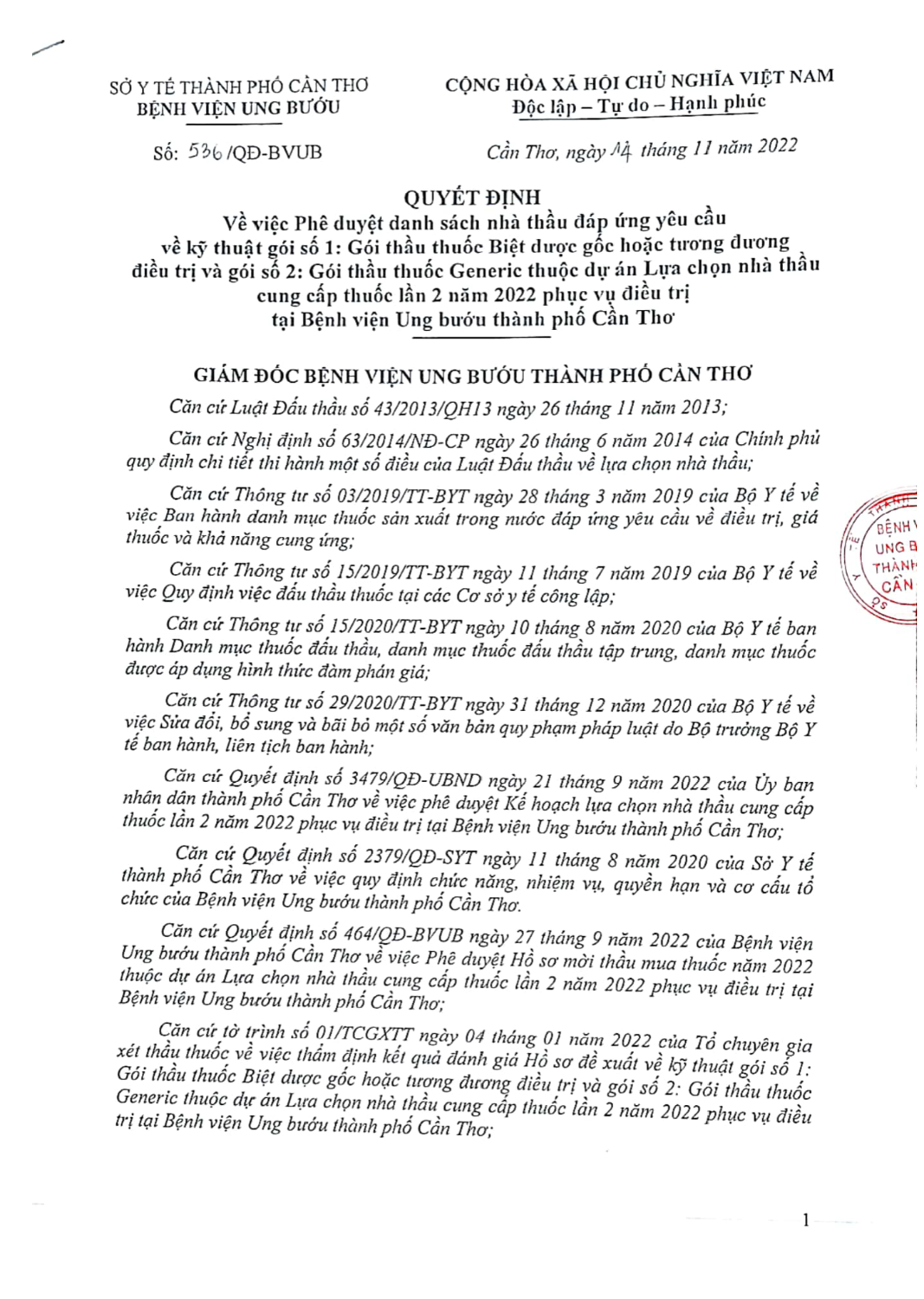 2022 11 14 QD 536 Phe duyet Danh sach nha thau DUYCKT Page 1